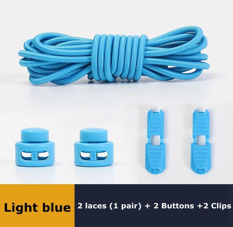 No Tie Shoe Laces Suitable for All Shoes Round Spring Lock Elastic Shoelaces Quick Wear in 1 Second Hiking Sports Lazy Shoelace