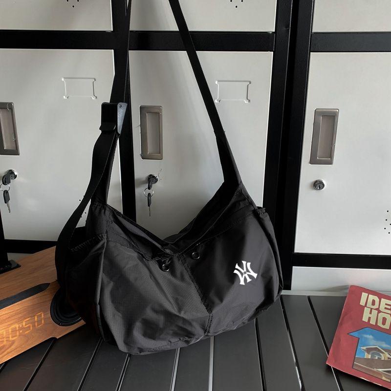 

NY & Nb Waterproof Nylon Cloth Dumpling Bag Men s and Women s Lightweight Crossbody Bag Minimalist Large Capacity Casual Shoulder Tote Bag Black