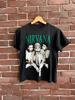 Vintage 90s Kurt Cobain Band Tee Nirvana Grunge Print Rare S Womens Unisex T-Shirt