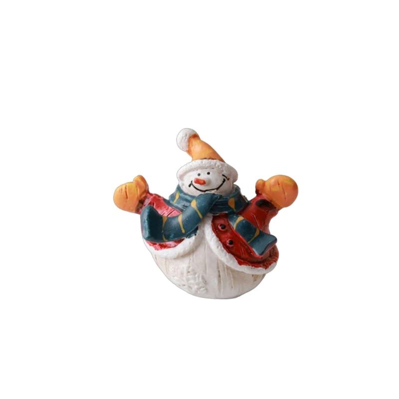 

Christmas Resin Figurine Snowman Santa Statue Ornament for Living Space Table Decoration Resin Craft Present