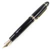 Very Good MONTBLANC Fountain Pen Meisterstck 149 White Star Logo Engraving Black Gold 18K Used