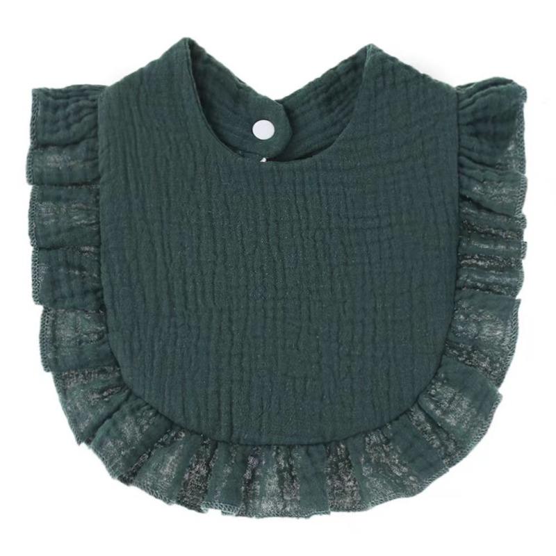 Mull-Lätzchen für Jungen und Mädchen, reine Baumwolle, bonbonfarben, bequemes Speichel-Lätzchen, einfarbiges Speicheltuch aus Spitze, Babyprodukte