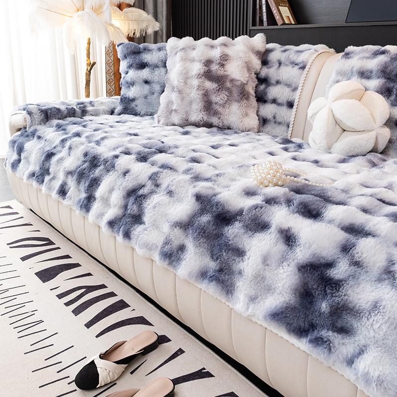 

Новый Градиентный Изменение Пузырь Кролик Плюшевая Подушка для Дивана Зимняя Утолщенная Подушка для Сиденья Нескользящий Кожаный Чехол для Дивана Трансграничный 70*70cm