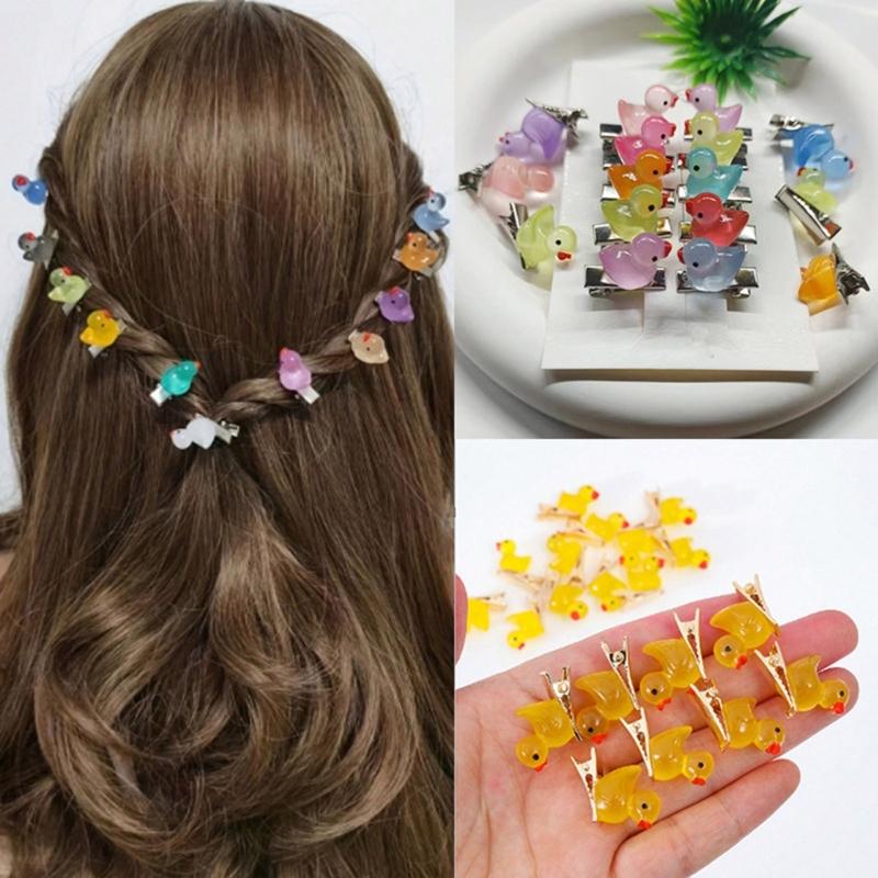 10PCS Yellow Duck Hair Clip Set Cute Duckling Hair Accessories Cartoon Hairpin for Kids Girls School Family Party