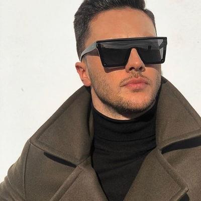 Oversized Shades Sunglasses Man Black Fashion Square Sun Glasses Male Vintage Retro Glasses Female Woman Lentes  Hombre