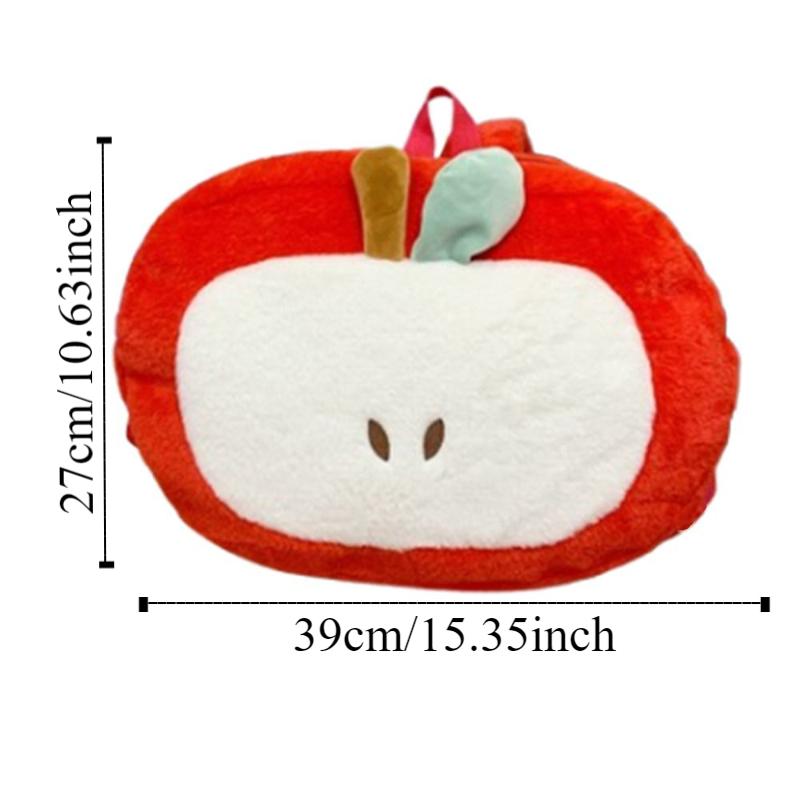 Kawaii Cartoon Fruit Plush Backpack Soft Cute Decorate Knapsack Fruit Doll Shoulder Bag  Outdoor
