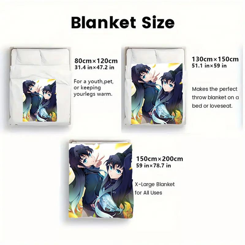 Muichiro Tokito Creative Design 2D Flat Pattern Flannel Blanket High quality All Seasons Warmth and Comfort Perfect for Christmas Gifts.DMT0925406