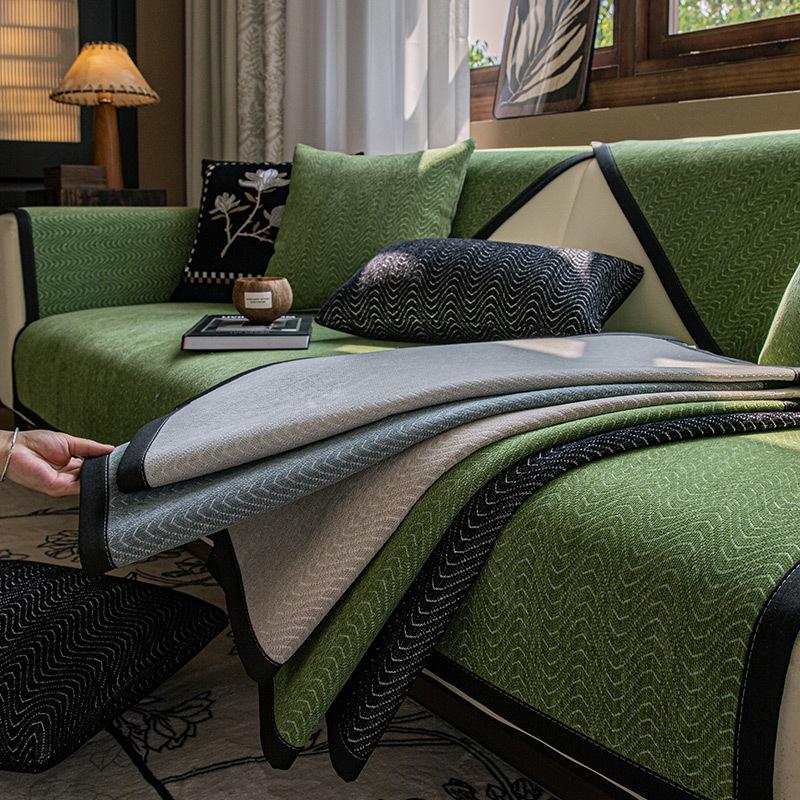French Retro Sofa Cushion Universal In All Seasons  New Non-Slip Seat Cushion Advanced Sense Straight Row Sofa Seat Cushion Cover Cloth