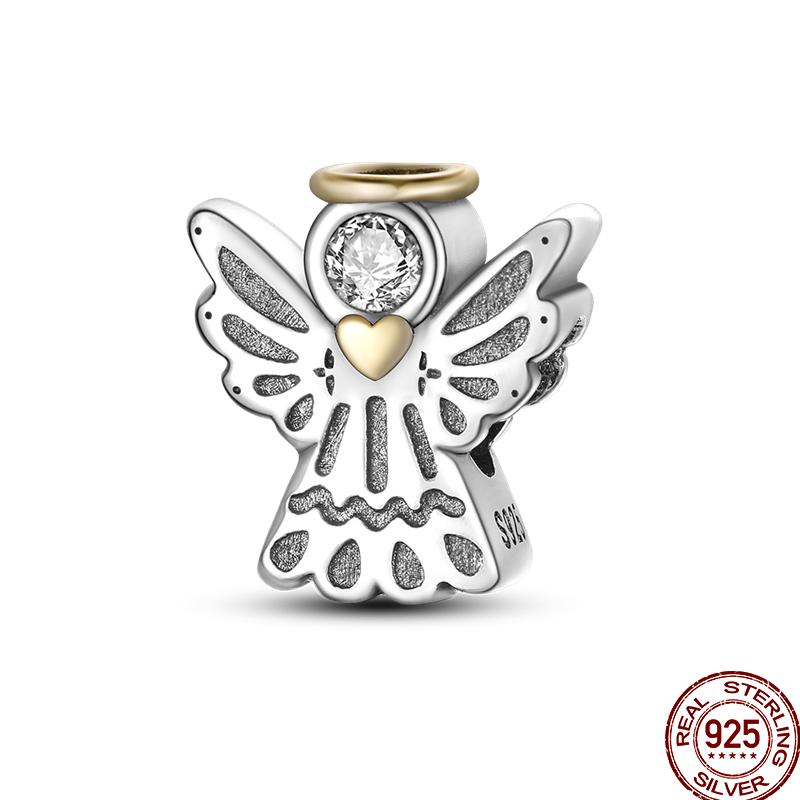 New Copper Religious Angel Cross Series Shiny Zircon Beads Suitable For 3Mm Original Bracelet Diy