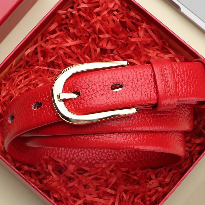 Crocodile Women's Genuine Leather Litchi Grain Pin Buckle Belt
