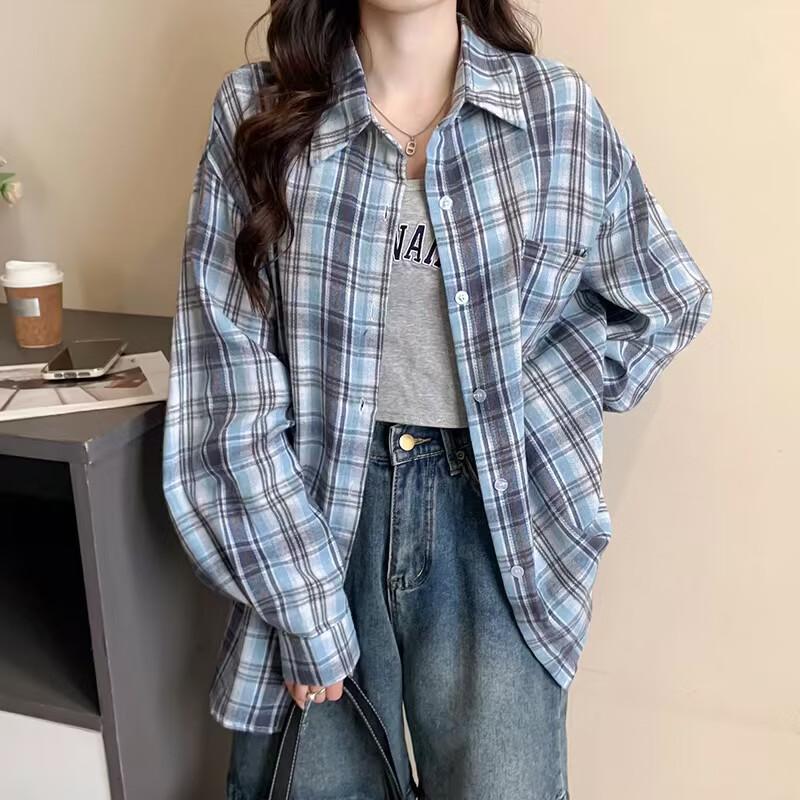 La Chapelle Women's Casual Plaid Shirt Jacket