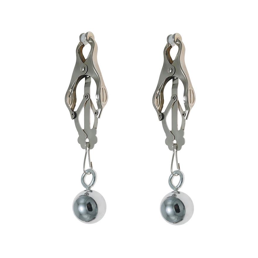 Chaquj Erotic Nipple and Labia Clamps with Gravity Ball Pendant