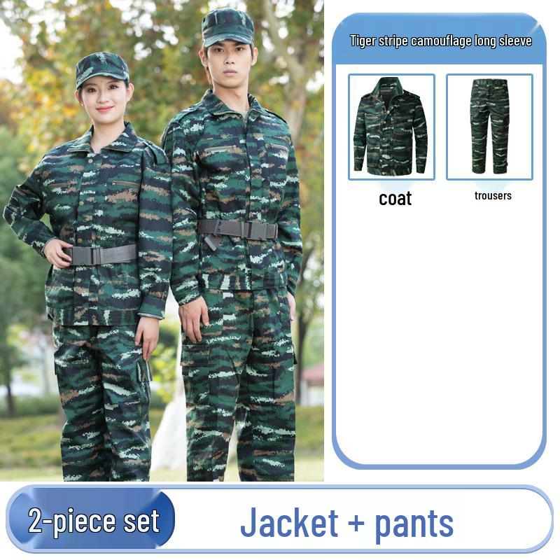 Men s Tiger Stripe Camouflage Summer Training Uniform - Durable Outdoor Wear-Resistant Workwear 165