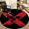 1pc Skull Crossbones Chair Carpet for Office, Round Non Slip Durable Large Size Office Carpet, Suitable for Office