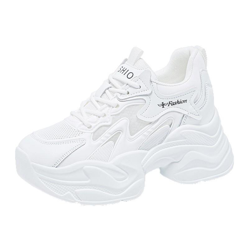 Platform dad shoes women's spring 2026 new versatile breathable net shoes increase in height in summer