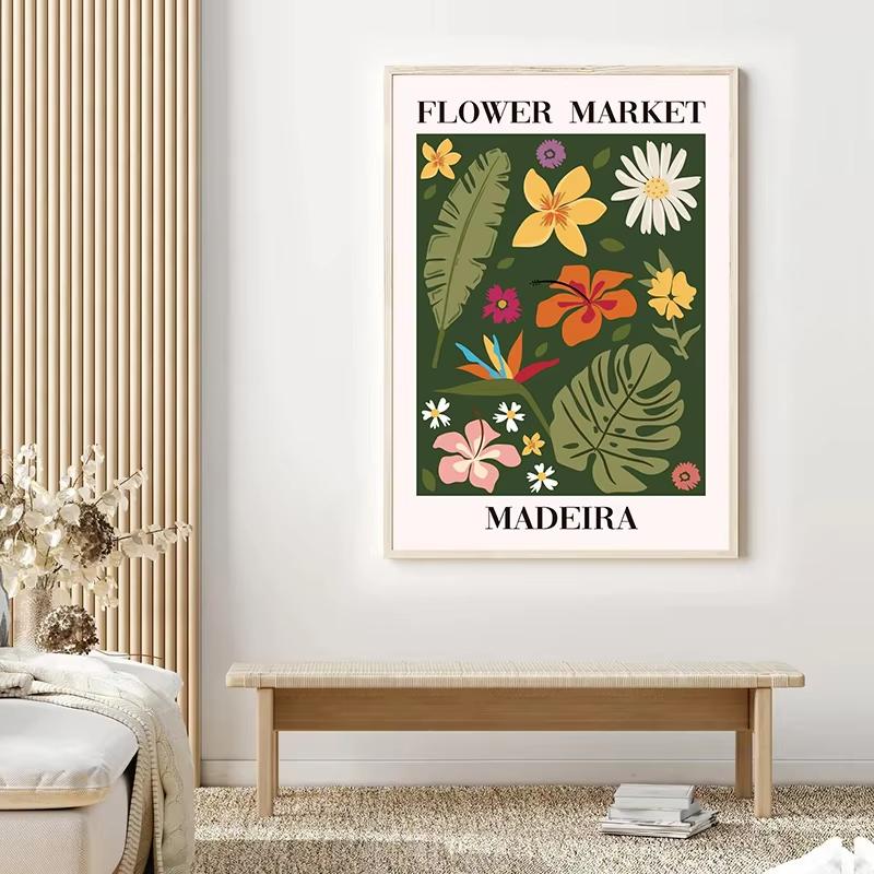 Abstract Flower Market Poster Flowers Matisse Print Market Matisse Floral Exhibition Picture Canvas Painting for Home Decor