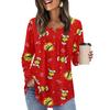 Women's Long Sleeve Tunic Loose Tops Casual Oversized Tops Pleated Tunic Button Down Casual Women's Print Tops