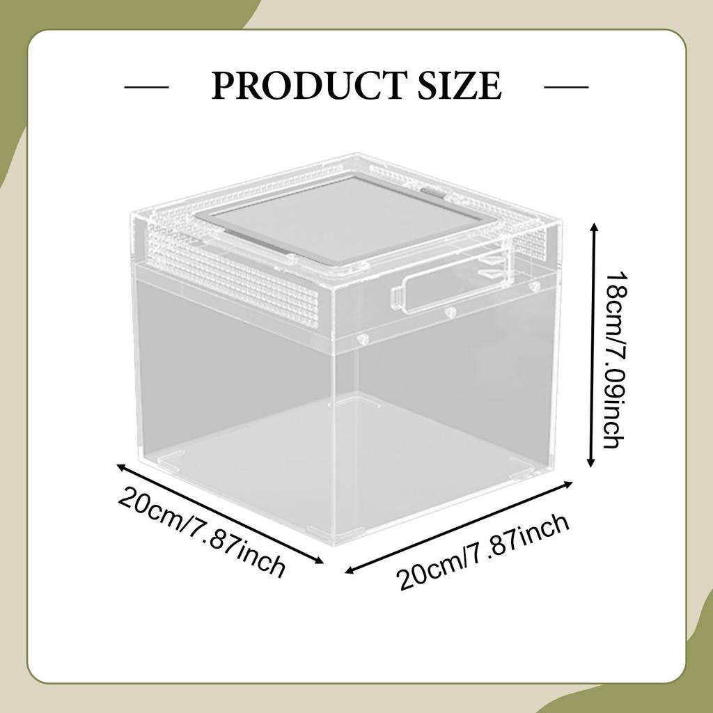 Reptile Terrarium Tortoise Terrarium Transparent Reptiles Cage Reptile Feeding Box for Turtle Tortoise Snake Terrapin
