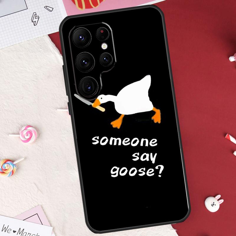 Cartoon Cute Goose Case For Samsung Galaxy S24 FE S20 FE S21 S22 S23 S25 S26 Ultra S10 Plus S25 FE Cover Shell