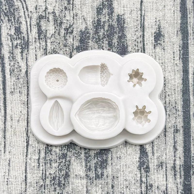 Lemon Cinnamon Star Anise Nuts Christmas Silicone Mold Cupcake Candy Baking Mold Chocolate Fondant Cake Decorating Tools