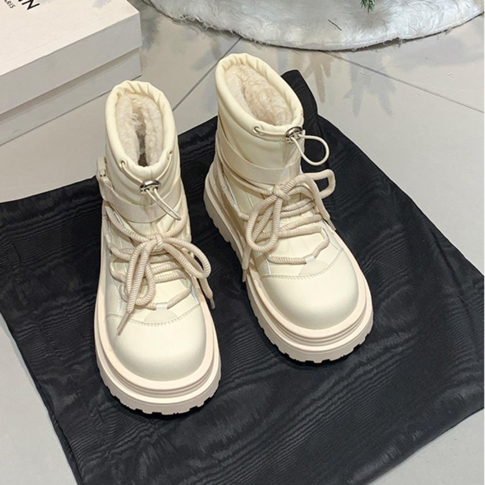 Stivali da Neve da Donna con Suola Spessa Nuovi Inverno con Scarpe di Cotone Spesso e Peluche Impermeabili e Antiscivolo Stivali da Donna Scarpe con Plateau