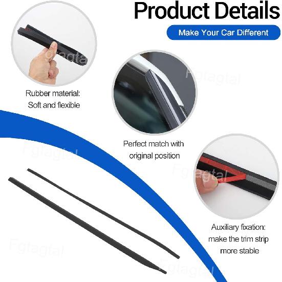 Car Front Windshield Trim Seal Strip Compatible with Toyota Land Cruiser 250 Prado LC250/Lex@us GX 2024 2025, A Pillar Soundproofing Rubber Seal