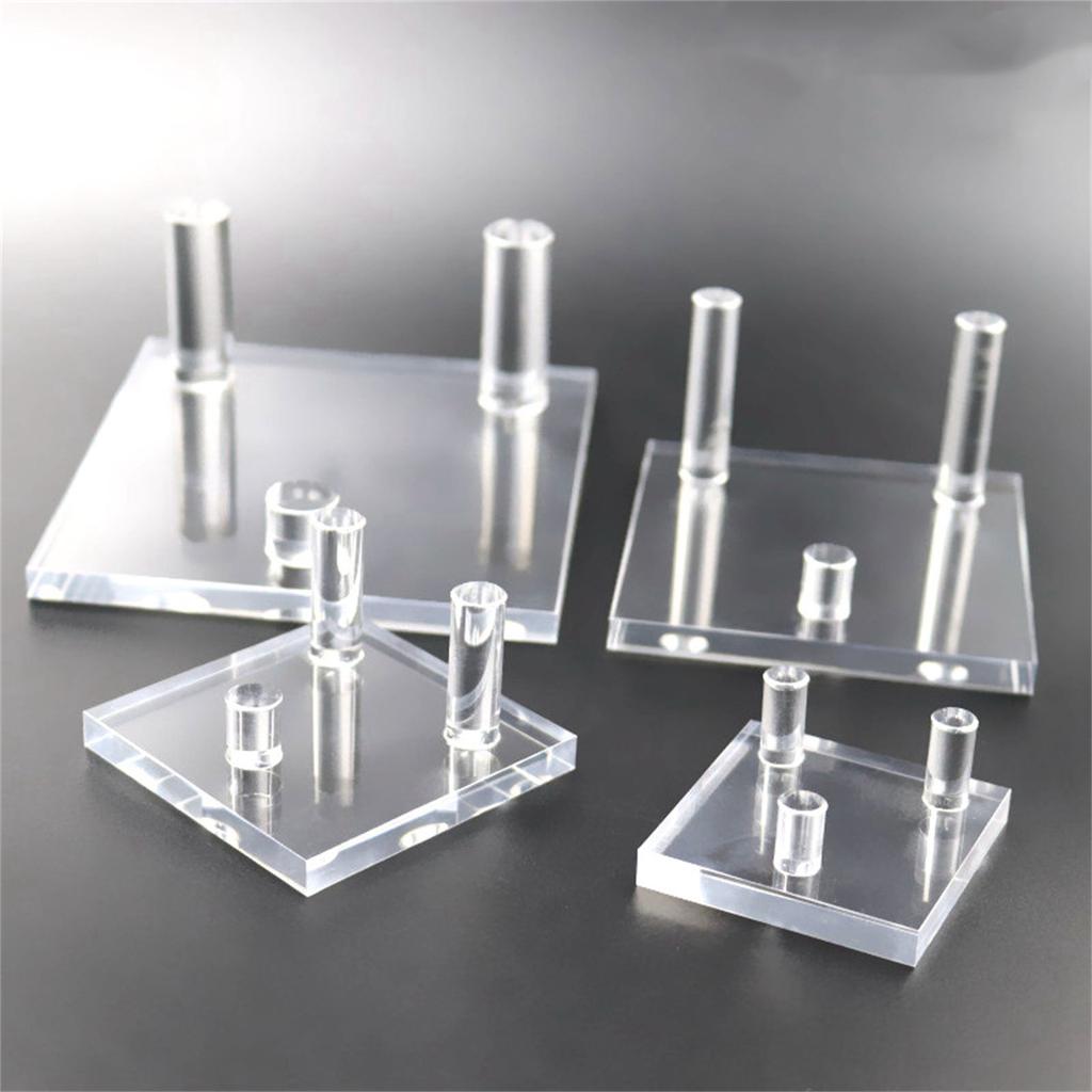 Multipurpose Round/Square Base Acrylic Easel Stand for Crystal Fossils Transparent Collectible Mineral Display Rack