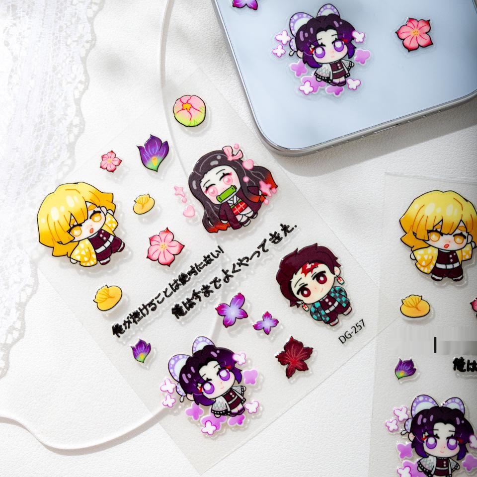 

Cyansea Demon Slayer Q Version Jelly Stickers for DIY Phone, iPad, or Computer Cases DG-257