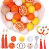Keychain Lemon Silicone Bead Keyring Key Chain 15mm Silicone Bead Tassel Set for Decoration