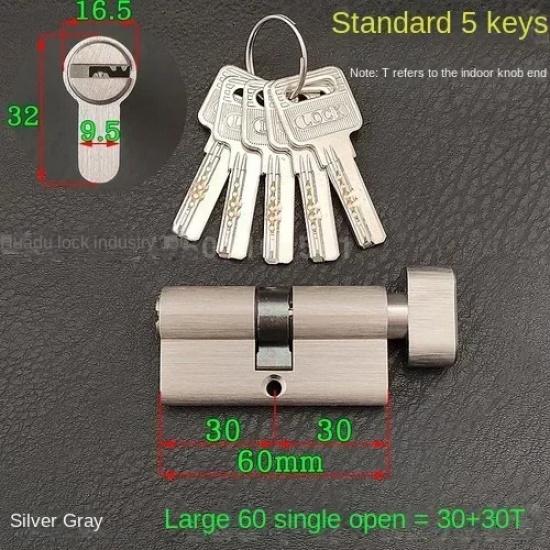 Super Quality EU standard Lock Cylinder Door lock Core for indoor Outdoor door lock Key lock Cylinder door lock 8 colorful keys 60mmz with 5pcs keyS