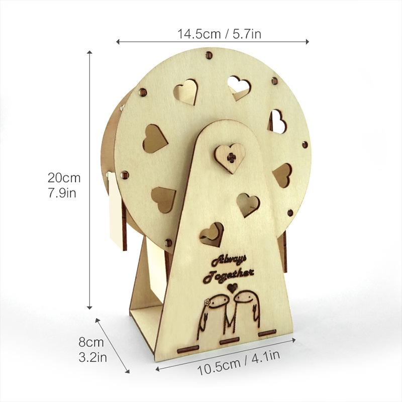 Customized 3D Wooden Ferris Wheel Puzzle Photo Album Ornament