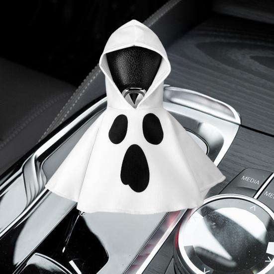 Halloween Ghost Gear Shift Hoodie Funny Car Gear Knob Cover Handbrake Sleeve Spooky Car Interior Accessory