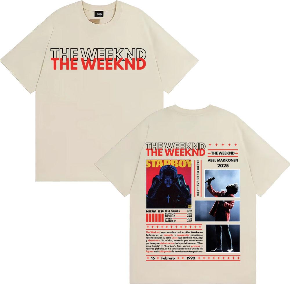 Rapper The Weeknd Abel Makkonen Album Tour 2025 Graphic T-shirts Men's Clothing Y2k Fashion Hip Hop Breathable Oversized T Shirt