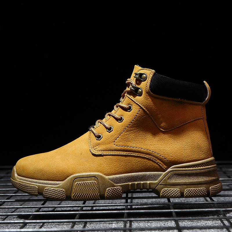 leather Men boots  Winter ankle boots fashion shoes Lace Up Shoes For men high quality Vintage Mens shoes  winter boots