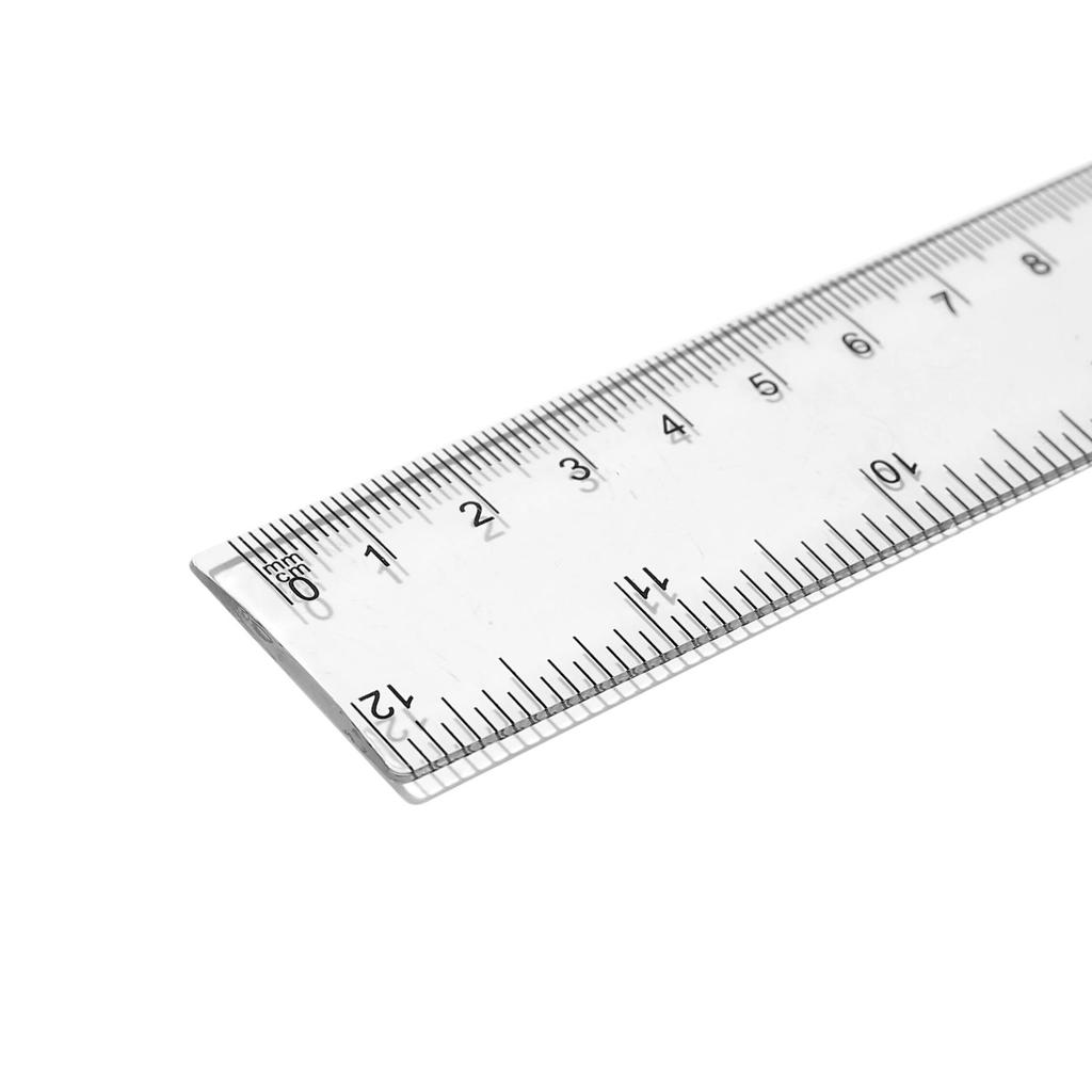 Règle en plastique transparente de 30 cm, largeur 3,0 cm, outil de dessin droit pour étudiants, en sachet Opp