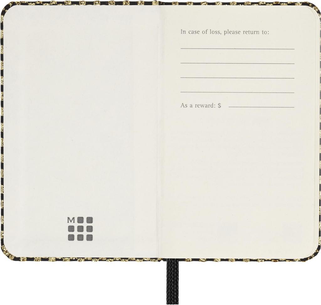 Moleskine x Mantero Shine Collection Notebook, Hardcover, Plain, XS Size (6.5cm x 10.5cm), Gold Boxed, LEHSHINEMP012GOLD