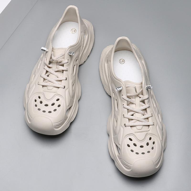 Sandal new fashion beach shoes men's hollow sandals summer wear thick-soled non-slip trend foot hole shoes