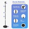 OUKMIC Adjustable Karaoke Microphone Stand, Universal Floor-Standing Detachable Microphone Stand with Weighted Round Base, Cable Clip, Barrel Mic Clip