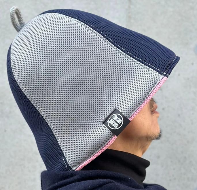 Pink & Navy Bicolor Hard Double Layer Next Generation 3-Layer Polyester Mesh Material Large Size Sauna Hat Reversible Original Product Unisex Roomy