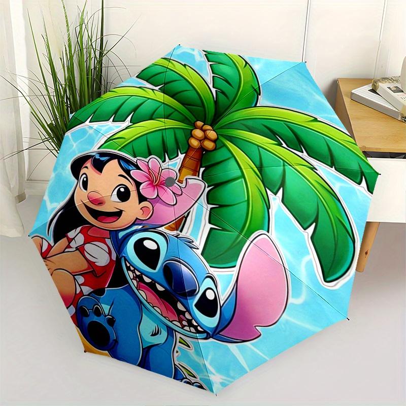 

1pc Lilo Stitch Automatic Folding Umbrella: Compact 8 Bone Design Cartoon Outdoor Travel Companion, Business Umbrella, Christmas Valentine s