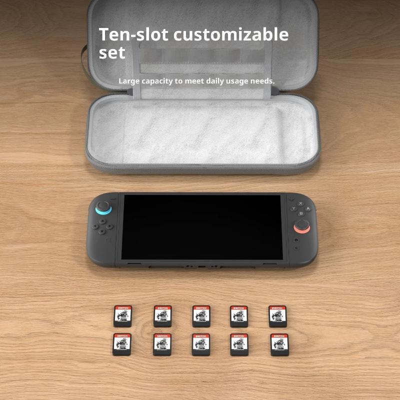 

Портативный чехол для переноски для Switch 2, дорожная сумка, жесткий корпус, аксессуары для NS, защитная крышка с 10 слотами для игровых картриджей A1