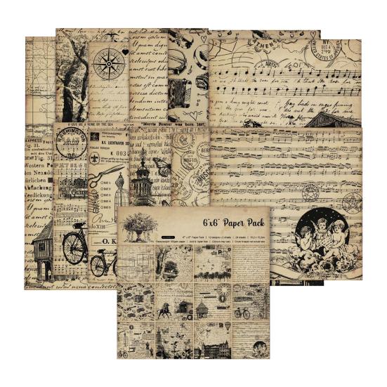 

24 шт./компл. бумага для скрапбукинга DIY ретро винтажный цветочный принт дизайн фоновая бумага для поздравительных открыток A