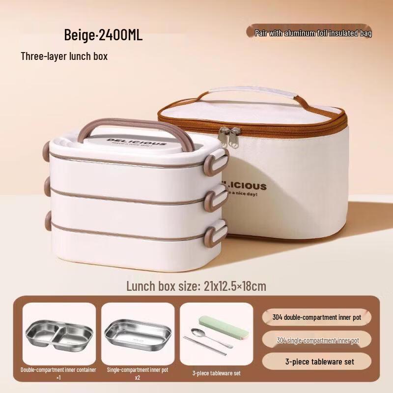 Multi-layer Insulated Microwavable Lunch Box