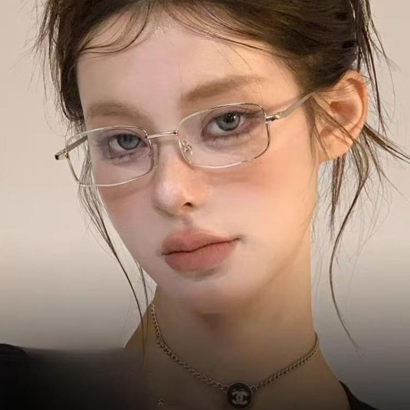 Harajuku Small Square Frame Glasses Man Women Retro Metal Eyeglasses Clear Spectacle Decorative Eyewear