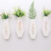4Pcs Wooden Wall Mount Vase Farmhouse Rustic Home Office Living Room Wall Hanging Artificial Plants Holder Dried Flower Vase Decoration