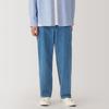 MUJI Men's Wide-leg Kapok-Blend Denim Pants (AE0Y7A4A), Blue, Size XL