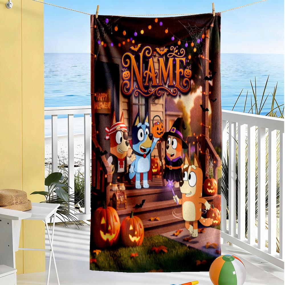 Halloween Party Invitation Customize Your Name Beach Towel High Absorbency & Quick-Dry Suitable for Sports Travel Swimming Yoga Bathroom Beach And Poo