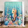 Cute Seahorse Underwater Paradise Print Blanket Soft and Cozy Perfect for the Living Room Bed Sofa or a Nap,gift