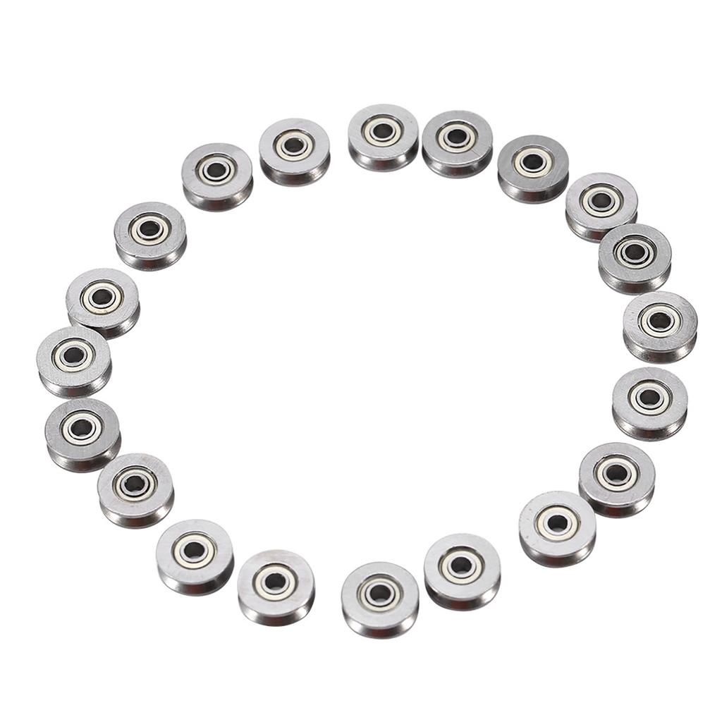 20pcs V623ZZ V Groove Ball Bearing Pulley For Rail Track Linear Motion System 3x12x4mm