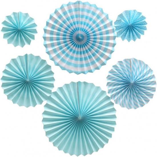 Ruidee 6 PCS Paper Fan Decorations Hanging Paper Fans Decorations with Colorful Paper Fans Rainbow Hanging Paper Fan for Party Decorations Festival